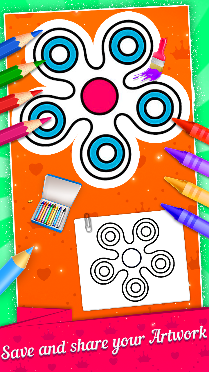 اسکرین شات 5 برنامه Fidget Spinner Coloring Book