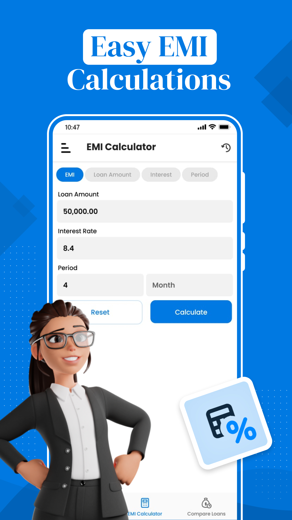 اسکرین شات 2 برنامه EMI Calculator App & Loan