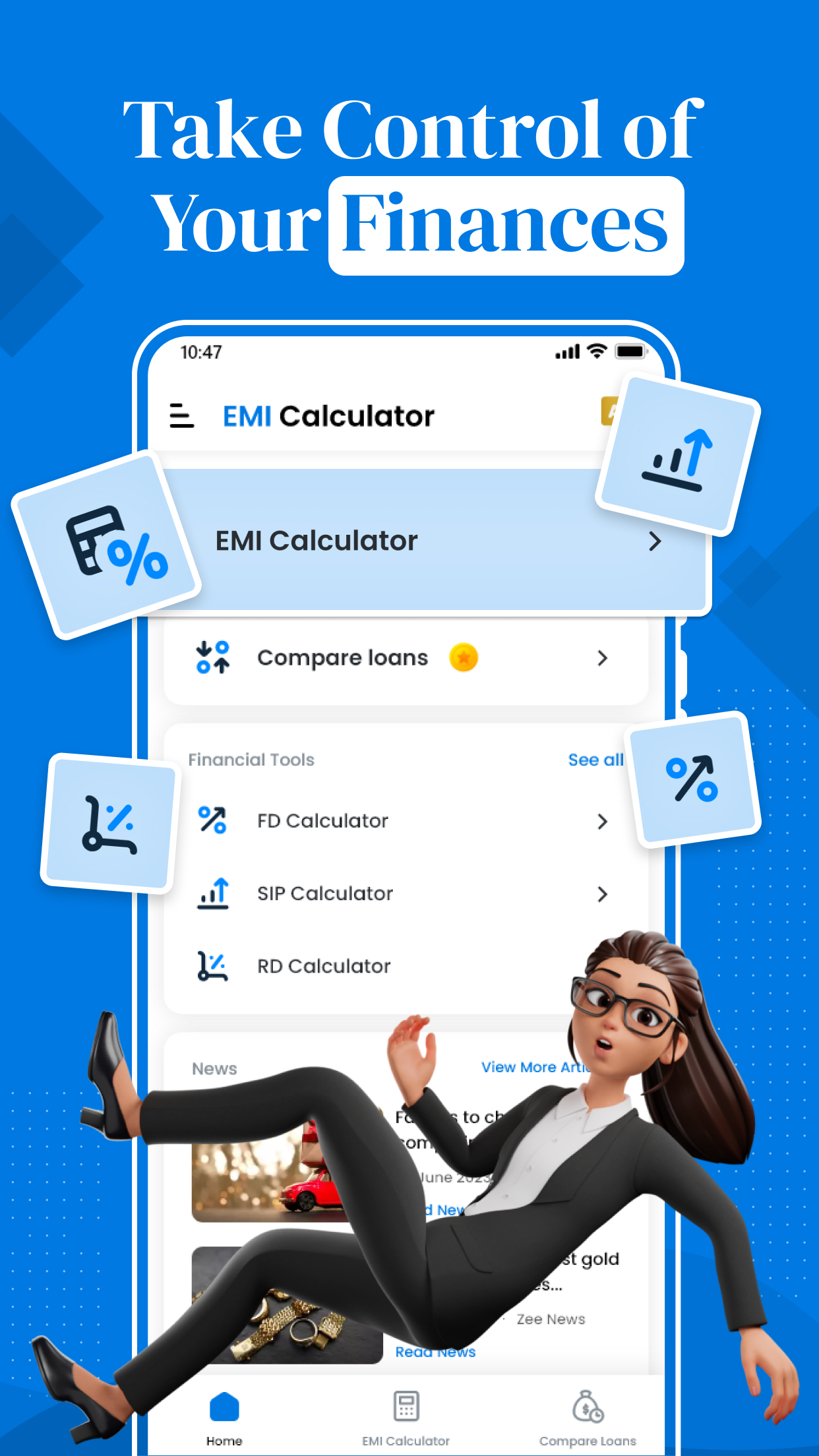 اسکرین شات 1 برنامه EMI Calculator App & Loan