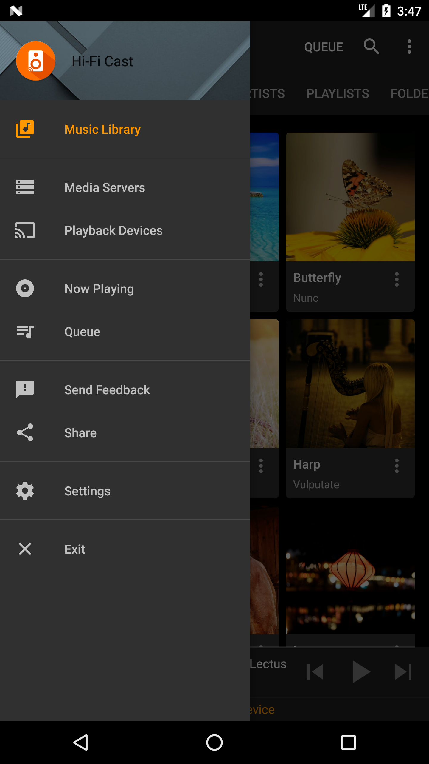 اسکرین شات 5 برنامه Hi-Fi Cast - Music Player