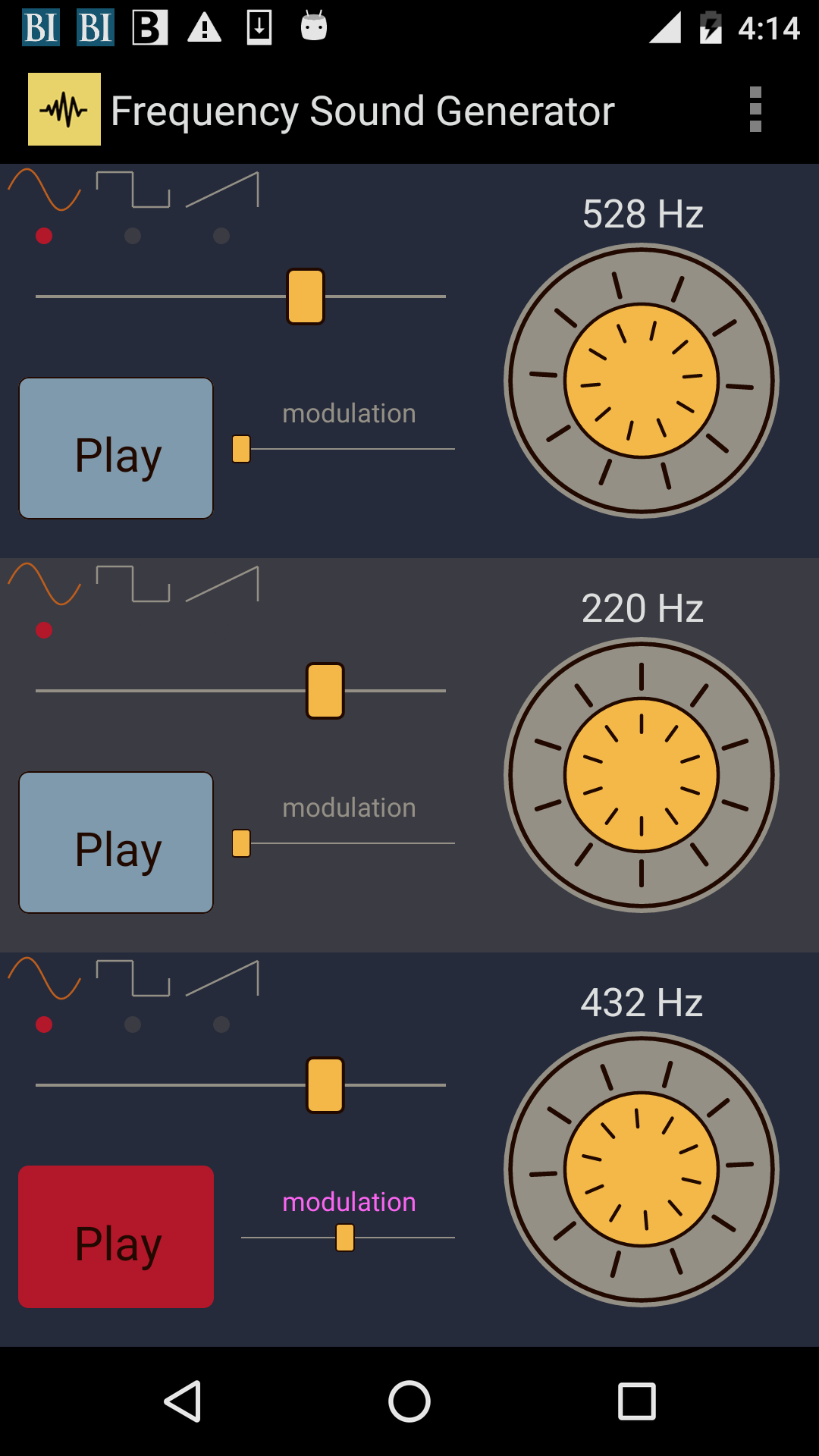 اسکرین شات برنامه Frequency Sound Generator 4