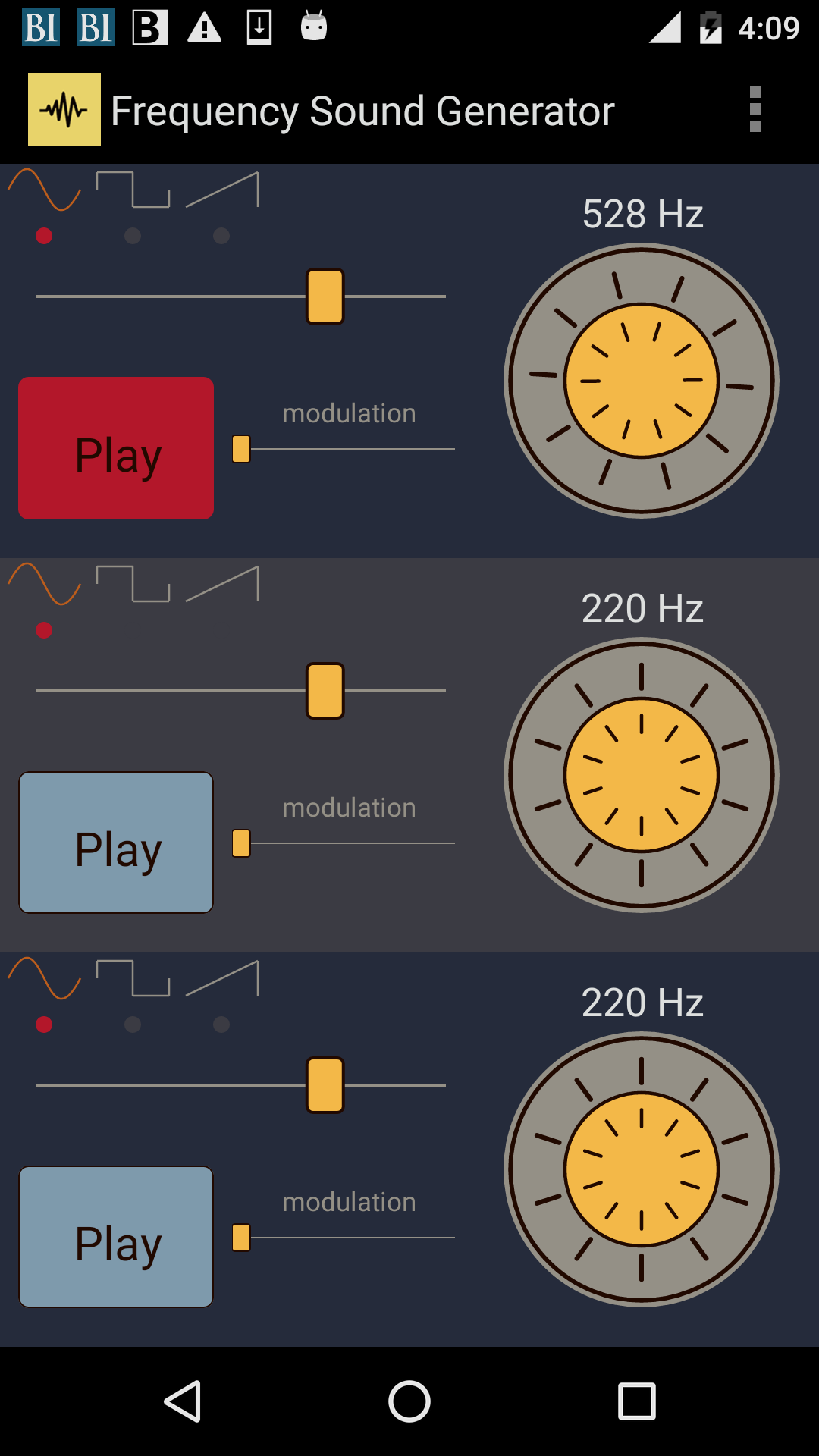 اسکرین شات برنامه Frequency Sound Generator 1