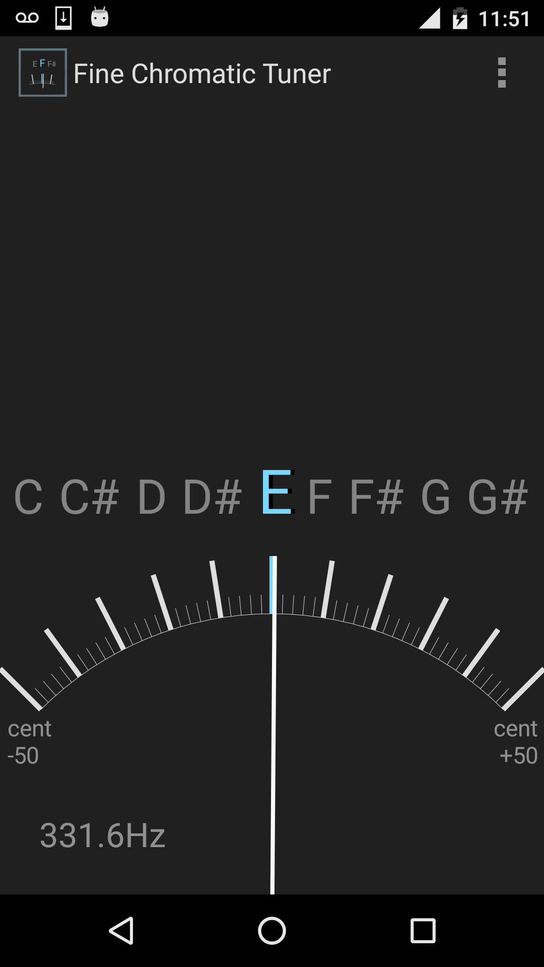 اسکرین شات 1 برنامه Fine Chromatic Tuner