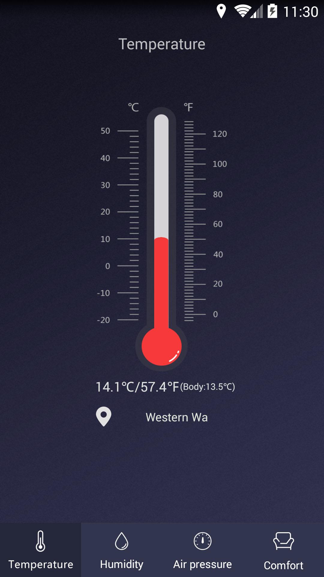 اسکرین شات 1 برنامه Thermometer - Hygrometer