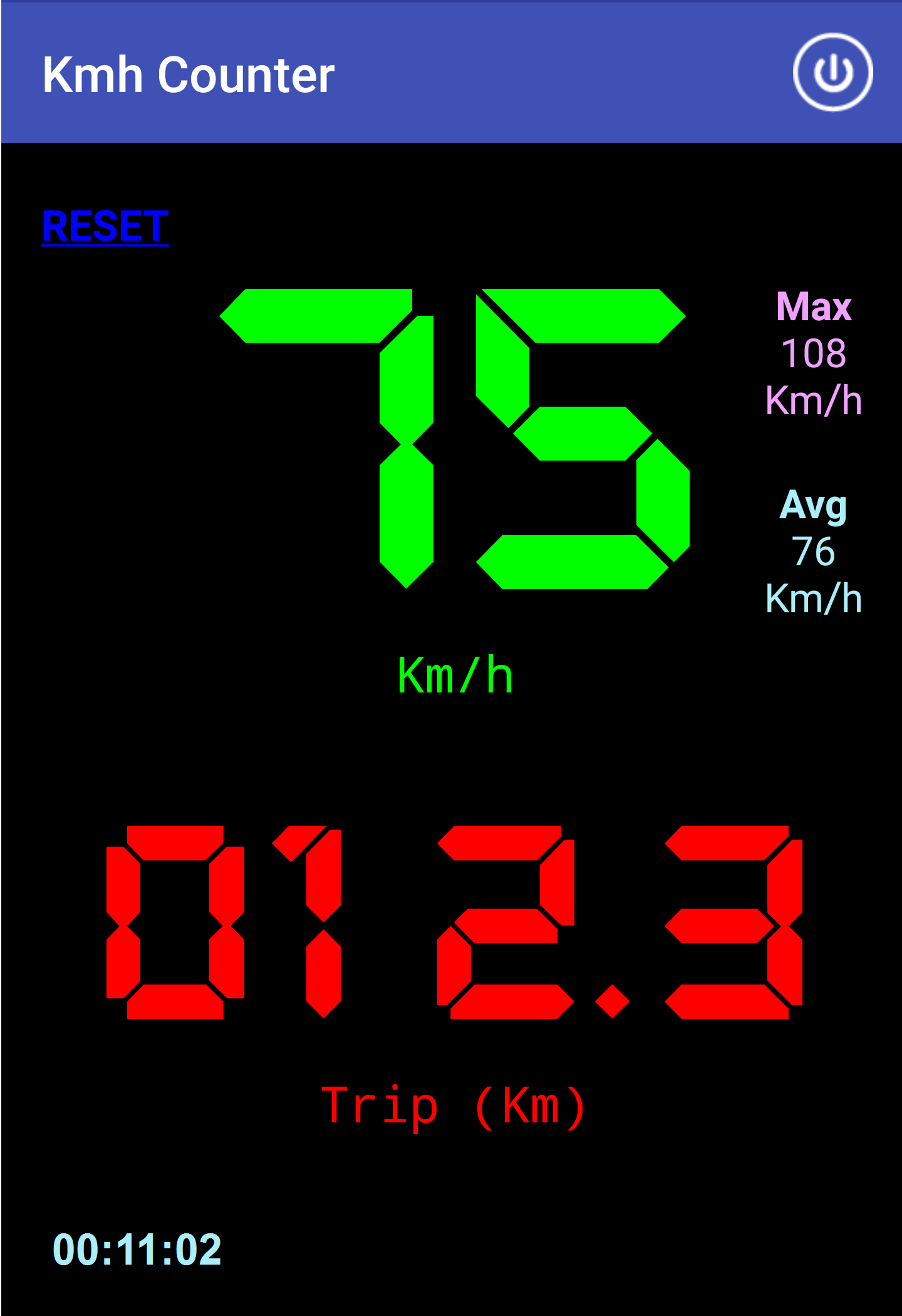 اسکرین شات 1 برنامه Kmh Counter (Speedometer)