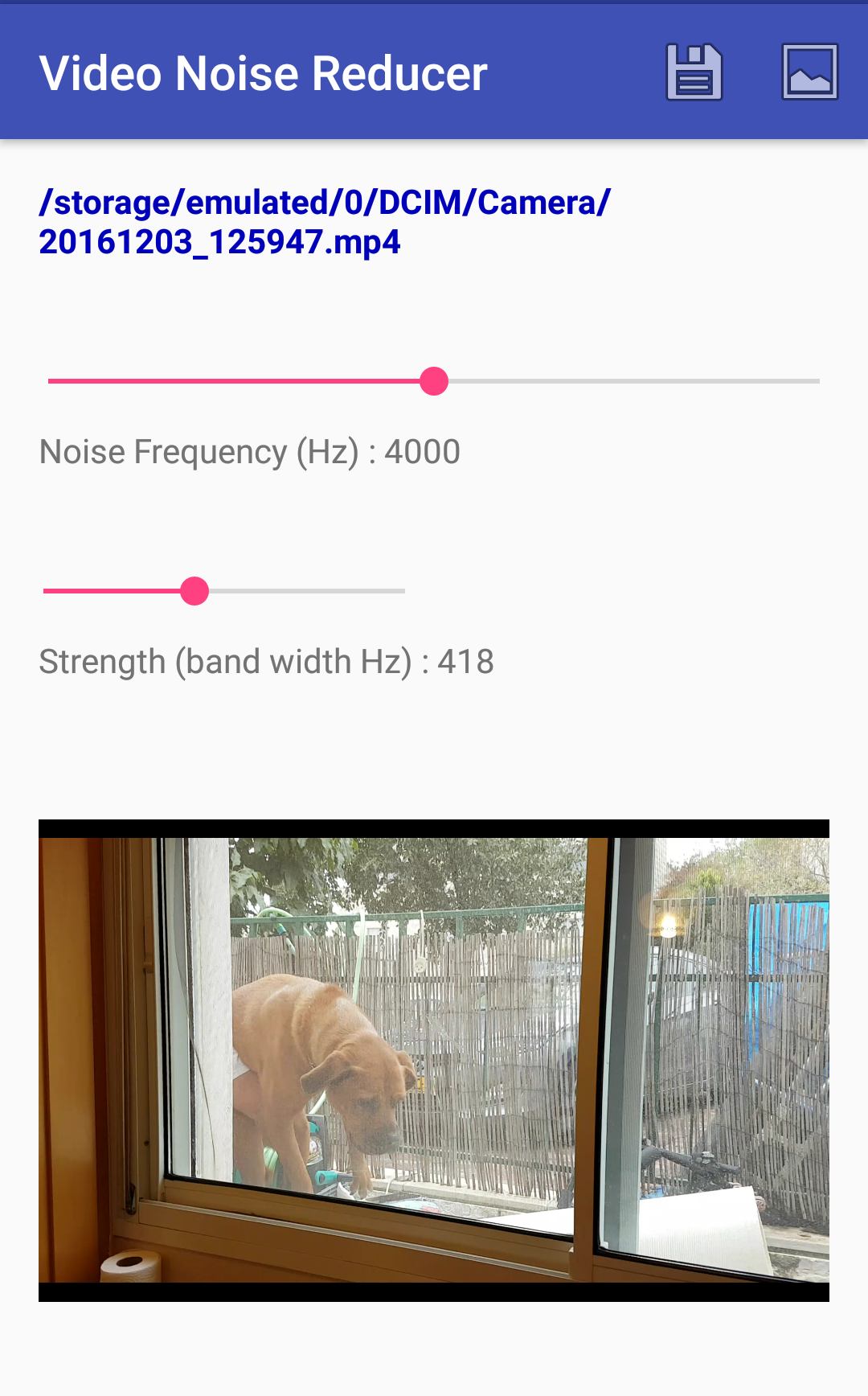 اسکرین شات 1 برنامه Video Noise Reducer