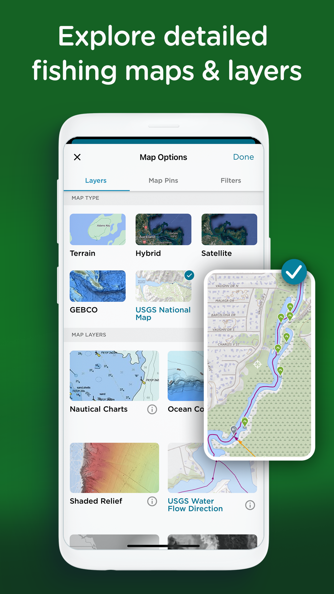 اسکرین شات 2 برنامه Fishing Spots: Maps & Forecast