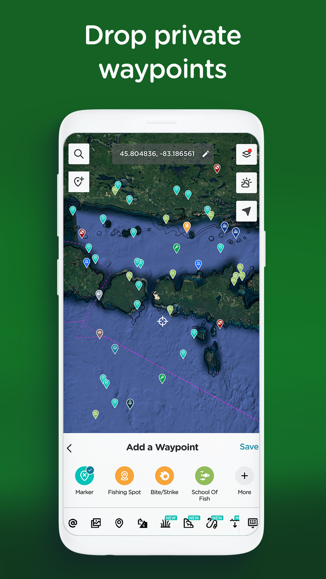 اسکرین شات 4 برنامه Fishing Spots: Maps & Forecast