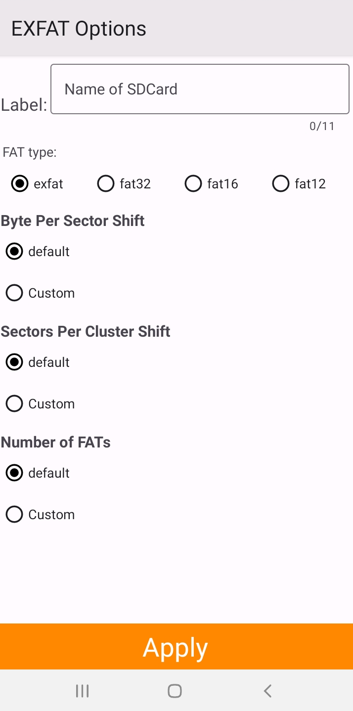 اسکرین شات 5 برنامه [root] SDFS - Format SDCard