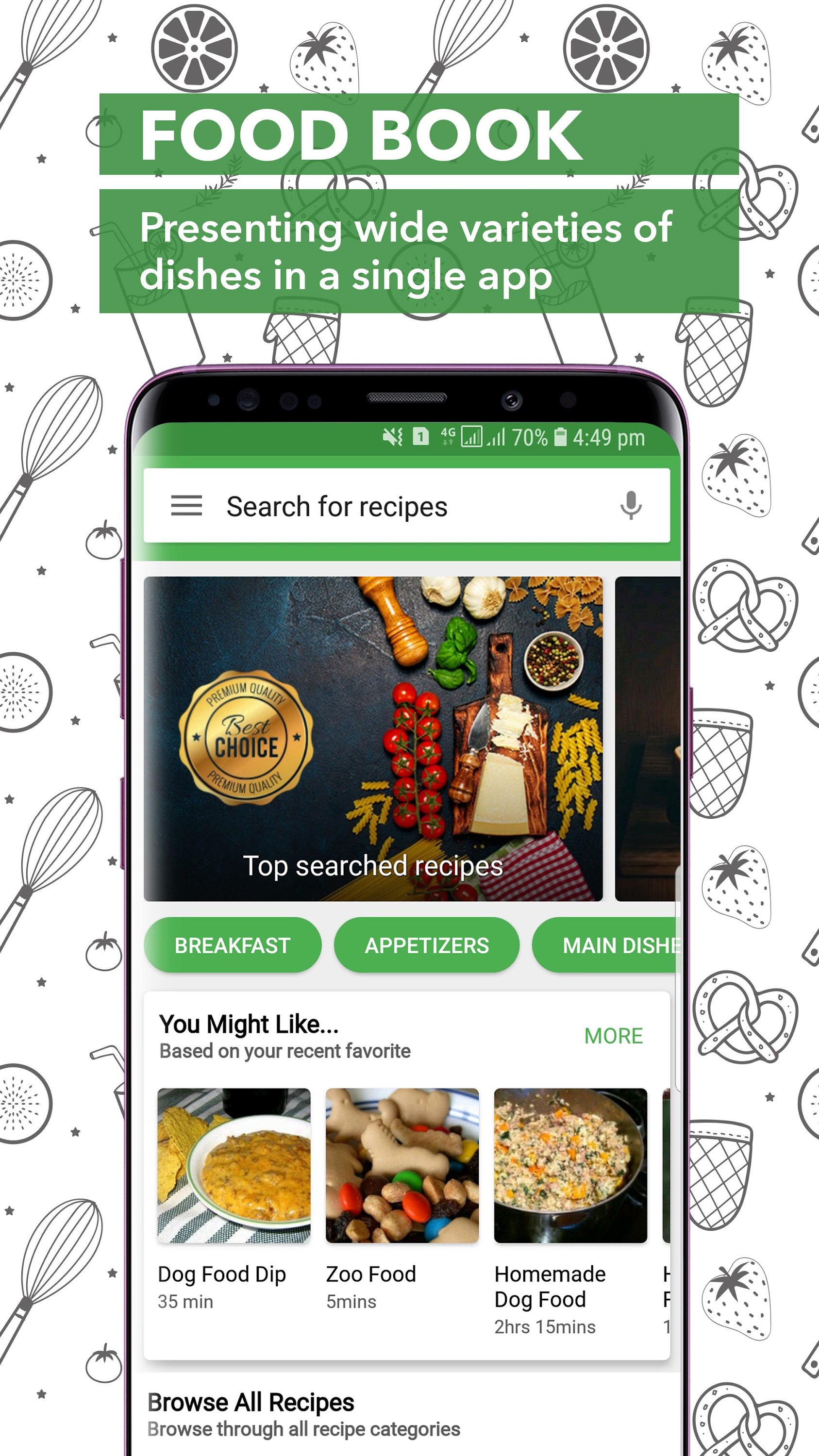 اسکرین شات 2 برنامه Food Book Recipes