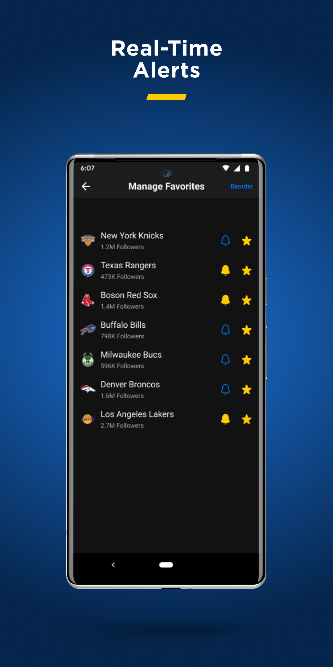 اسکرین شات 4 برنامه theScore: Sports News & Scores