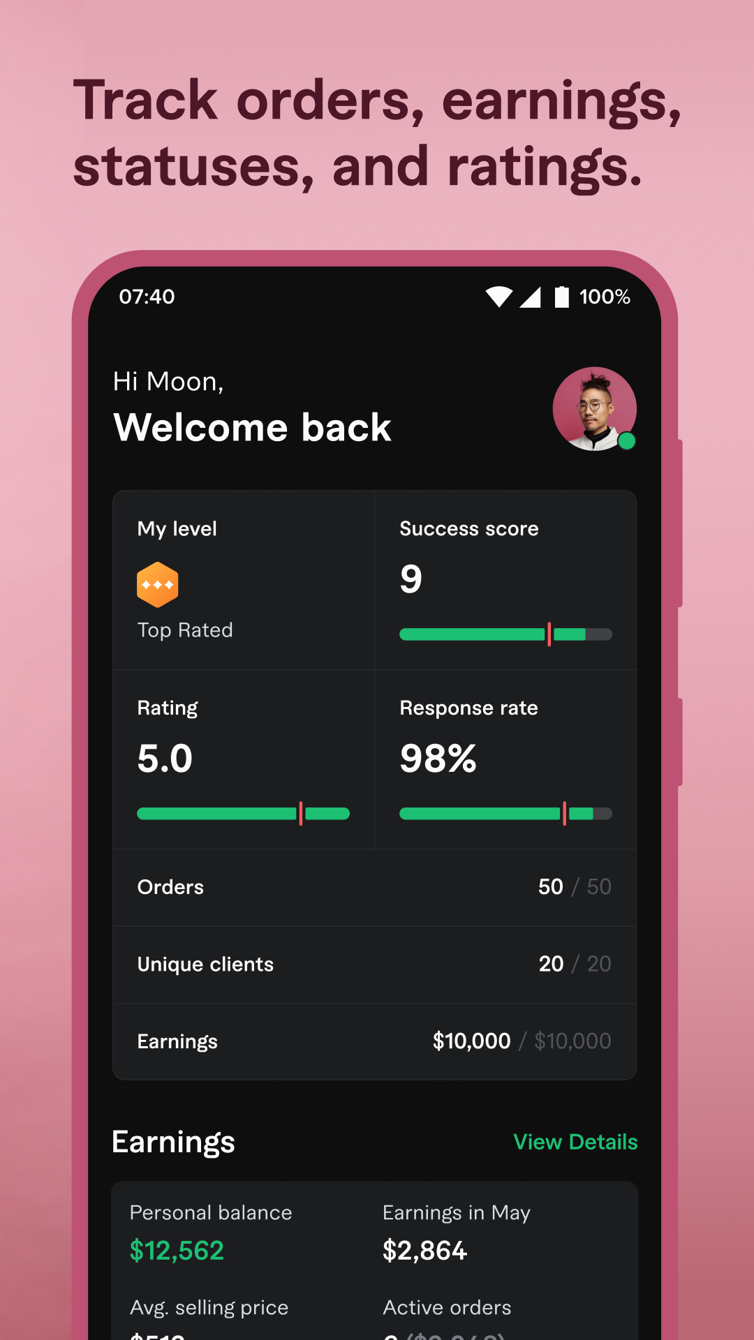 اسکرین شات 8 برنامه Fiverr - Freelance Service