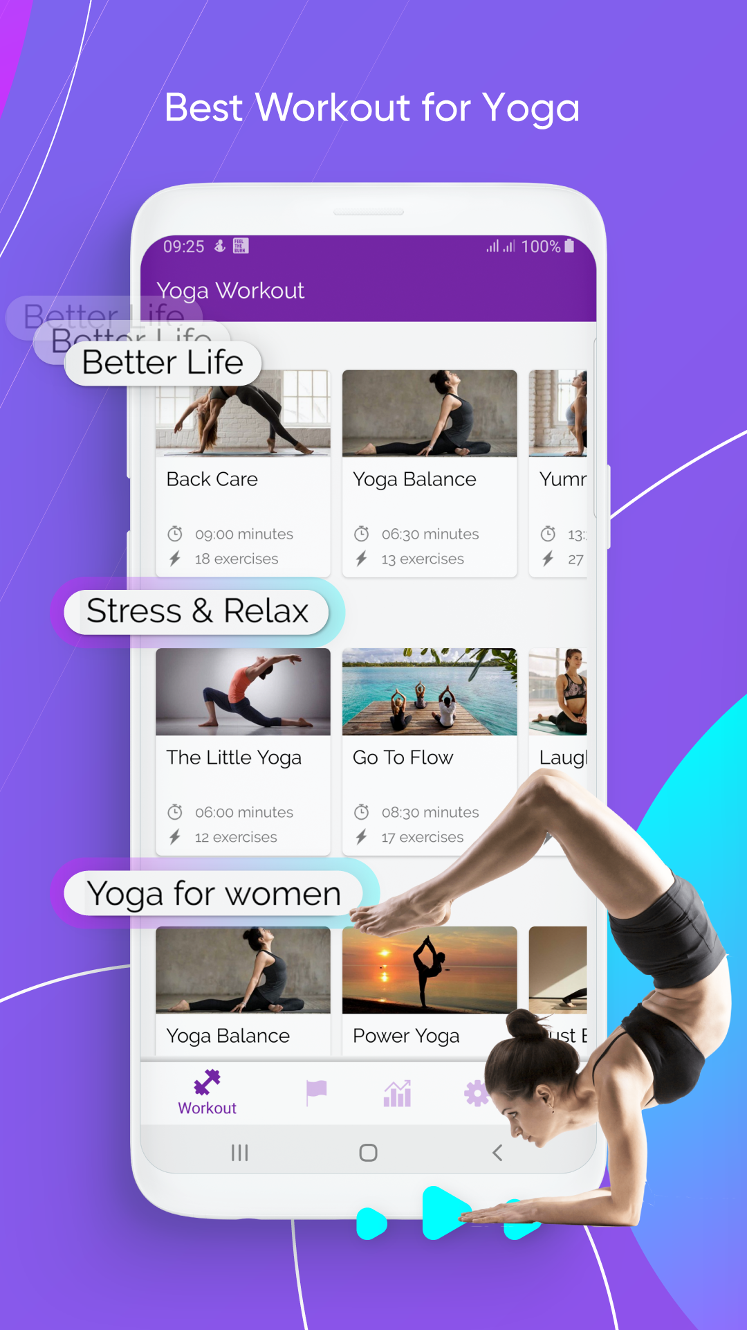 اسکرین شات 3 برنامه Yoga Workout for Beginners