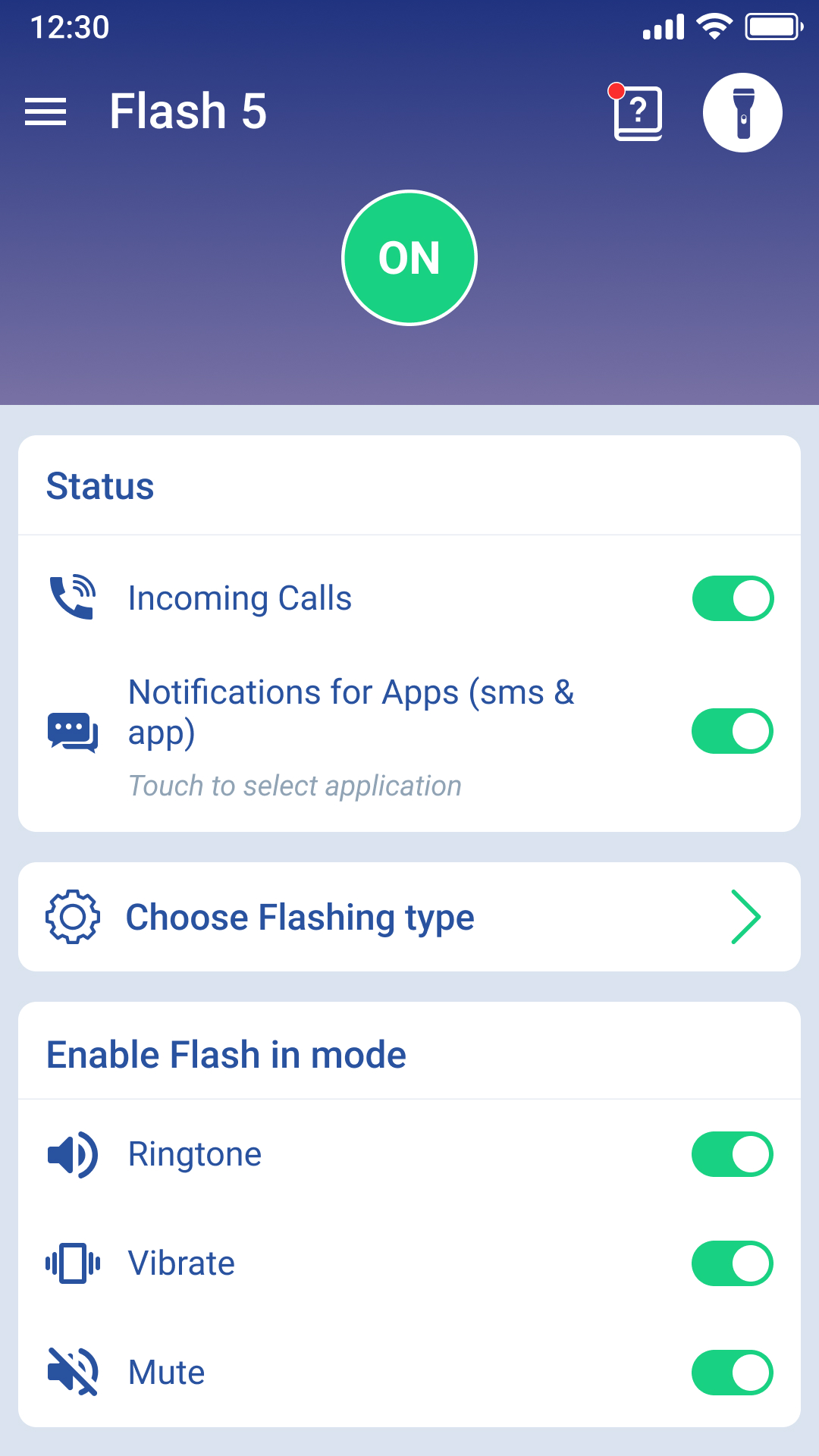 اسکرین شات 3 برنامه Flash Alert On Call - Flash 5