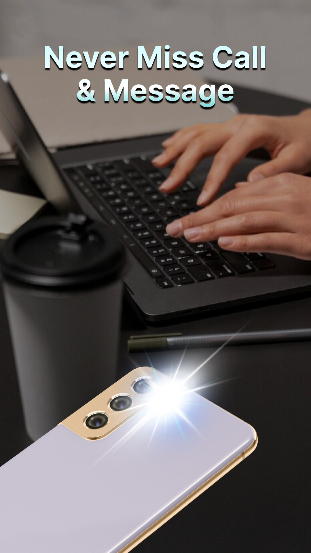 اسکرین شات 2 برنامه Flash Alerts: Flashing Lights