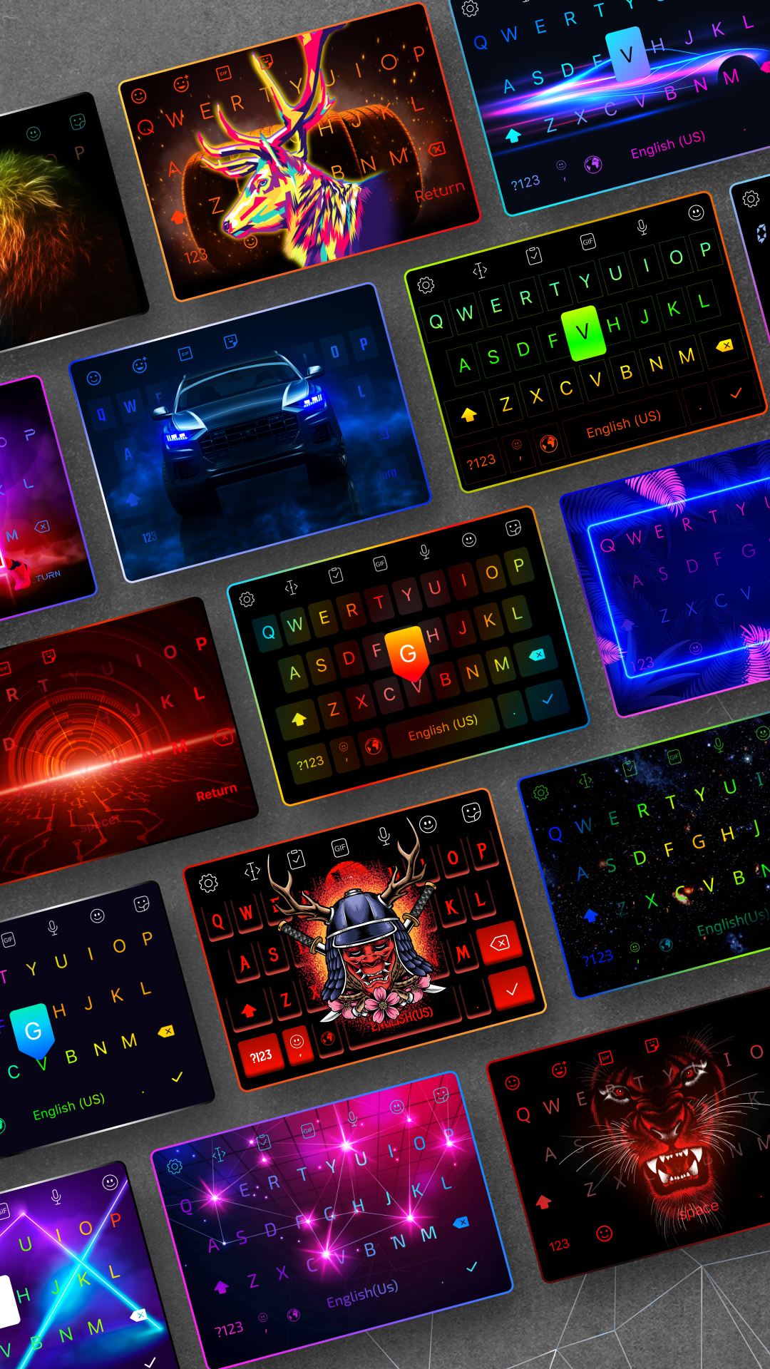 اسکرین شات 2 برنامه LED Keyboard: Colorful Backlit