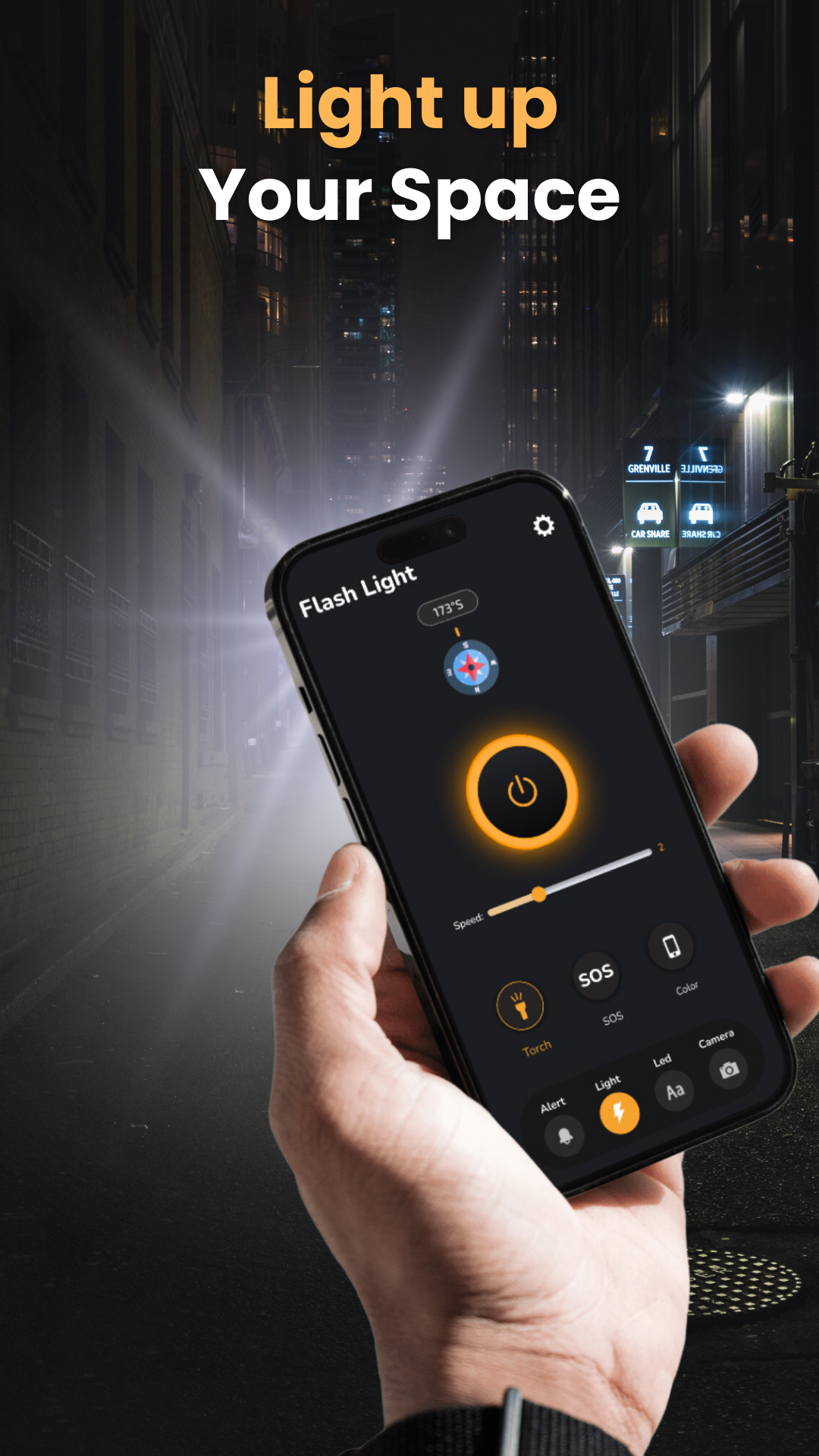 اسکرین شات 3 برنامه LED Flashlight - Flash Alert