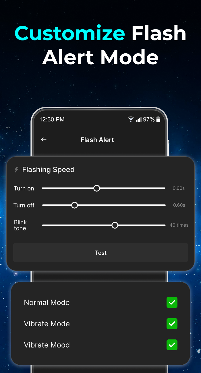 اسکرین شات 7 برنامه Flashlight and Flash Alert