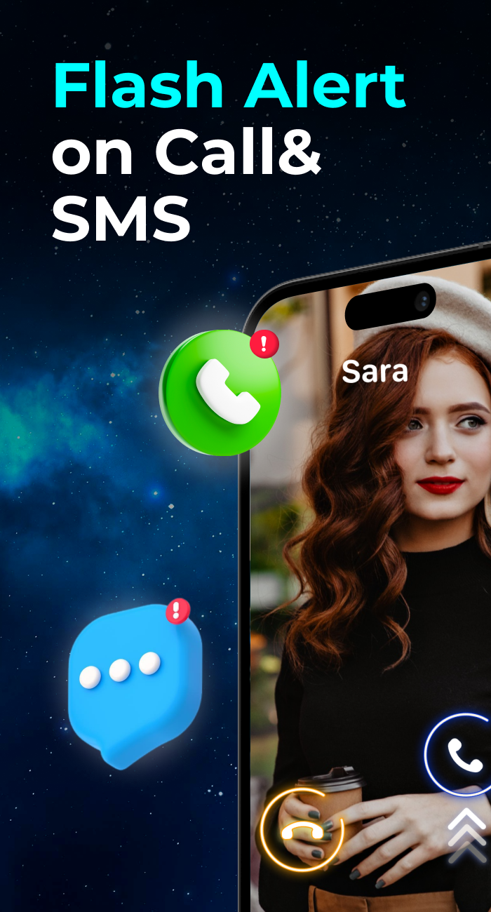 اسکرین شات 1 برنامه Flashlight and Flash Alert