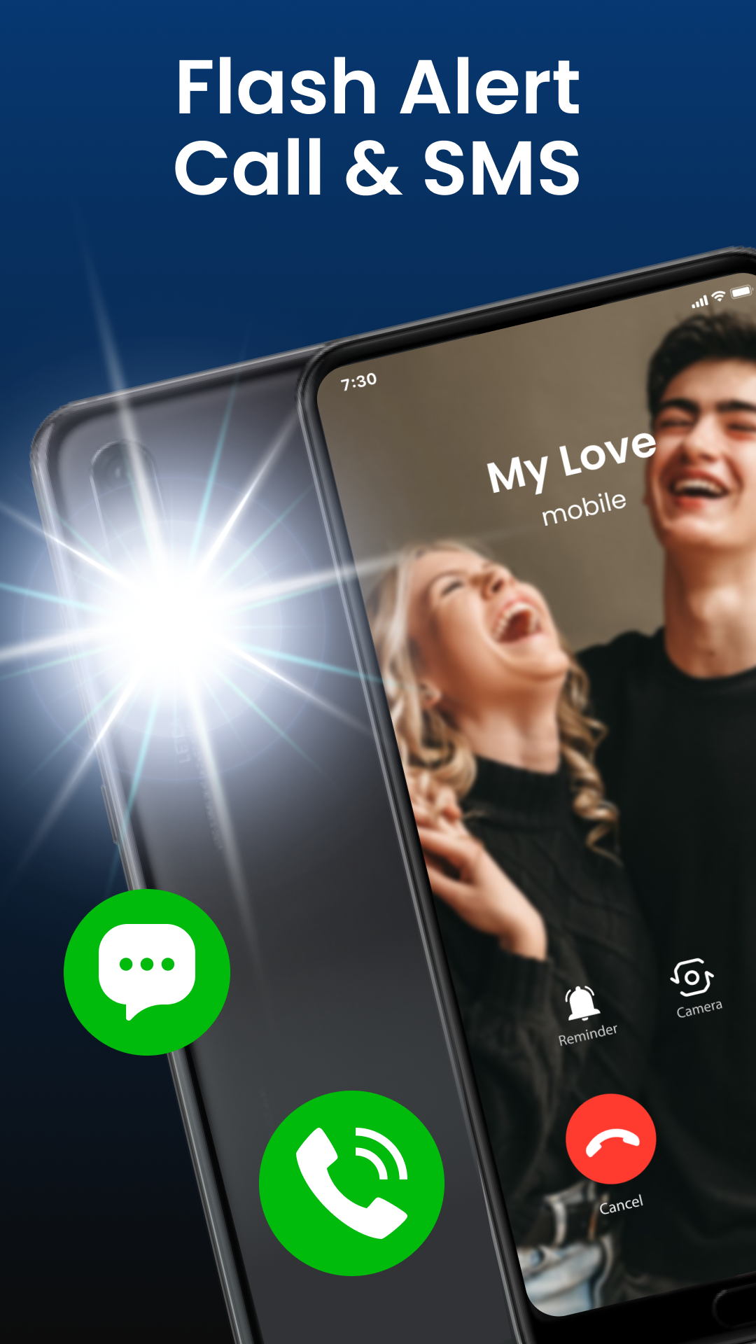 اسکرین شات 1 برنامه Flash Alert: Flashlight & SMS