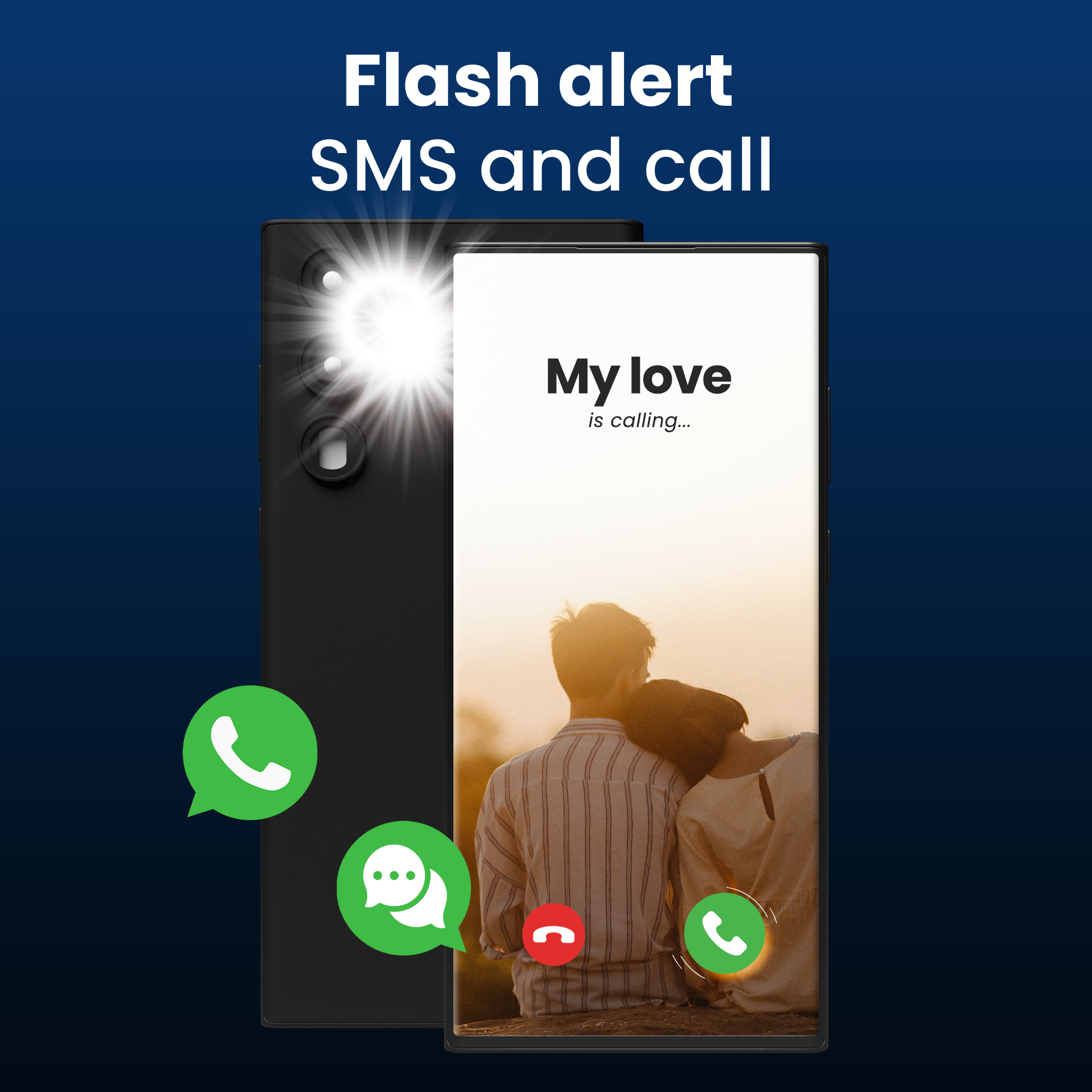 اسکرین شات 1 برنامه Flash Alert: Flashlight & SMS