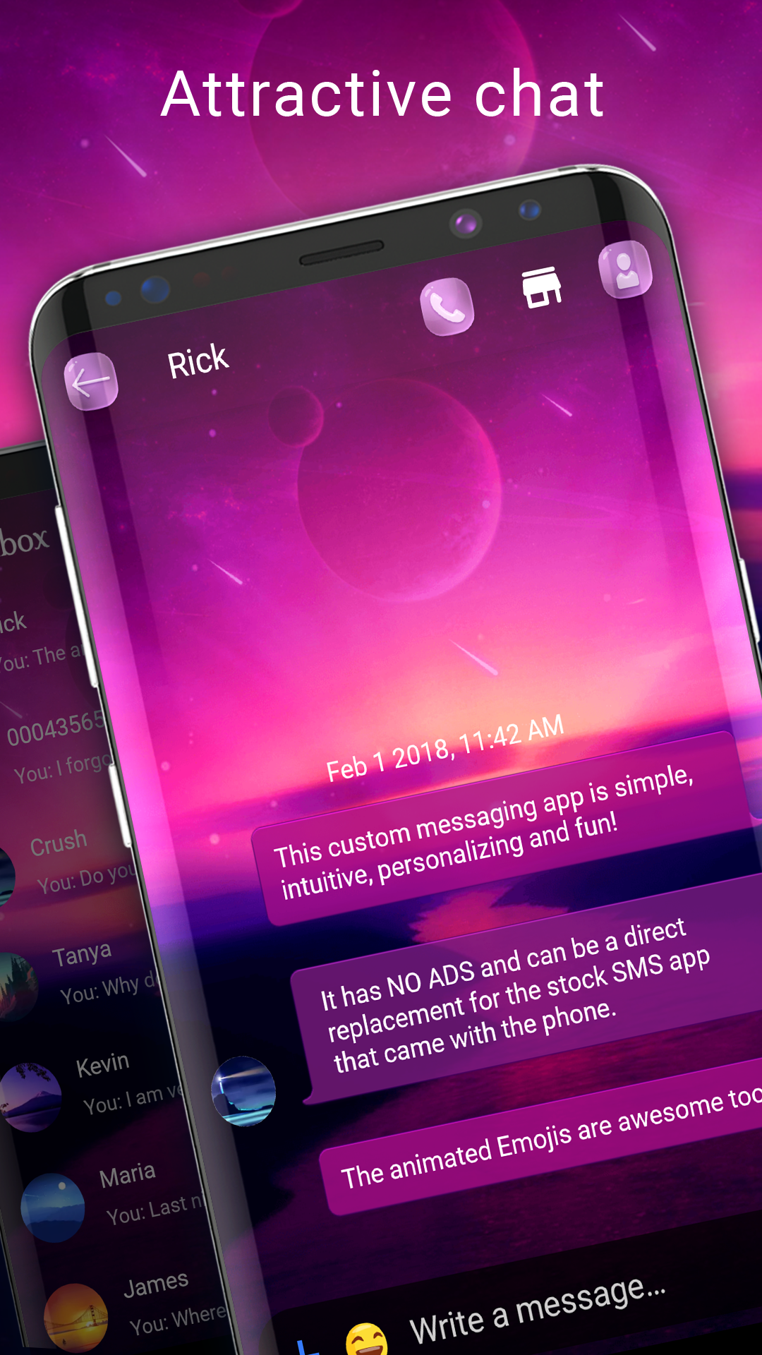 اسکرین شات 2 برنامه Wallpaper SMS theme