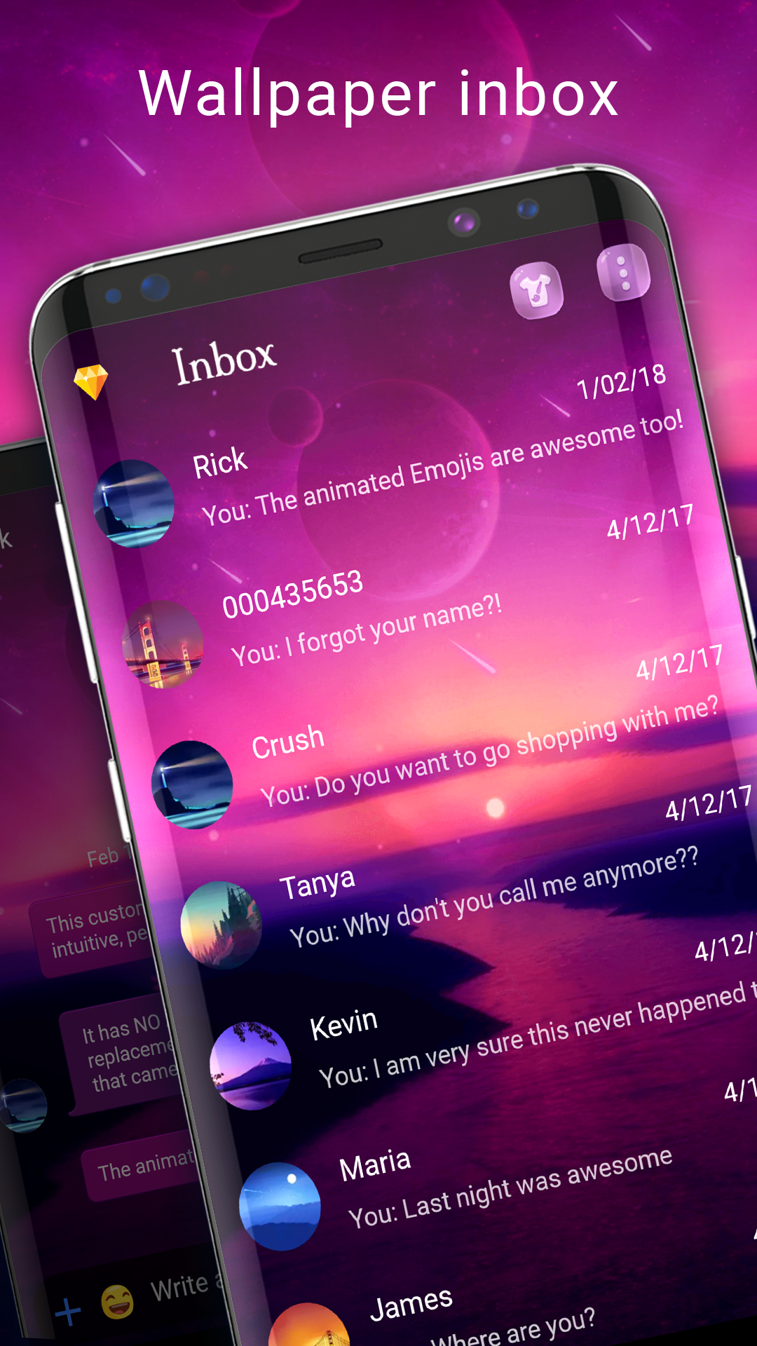اسکرین شات 1 برنامه Wallpaper SMS theme
