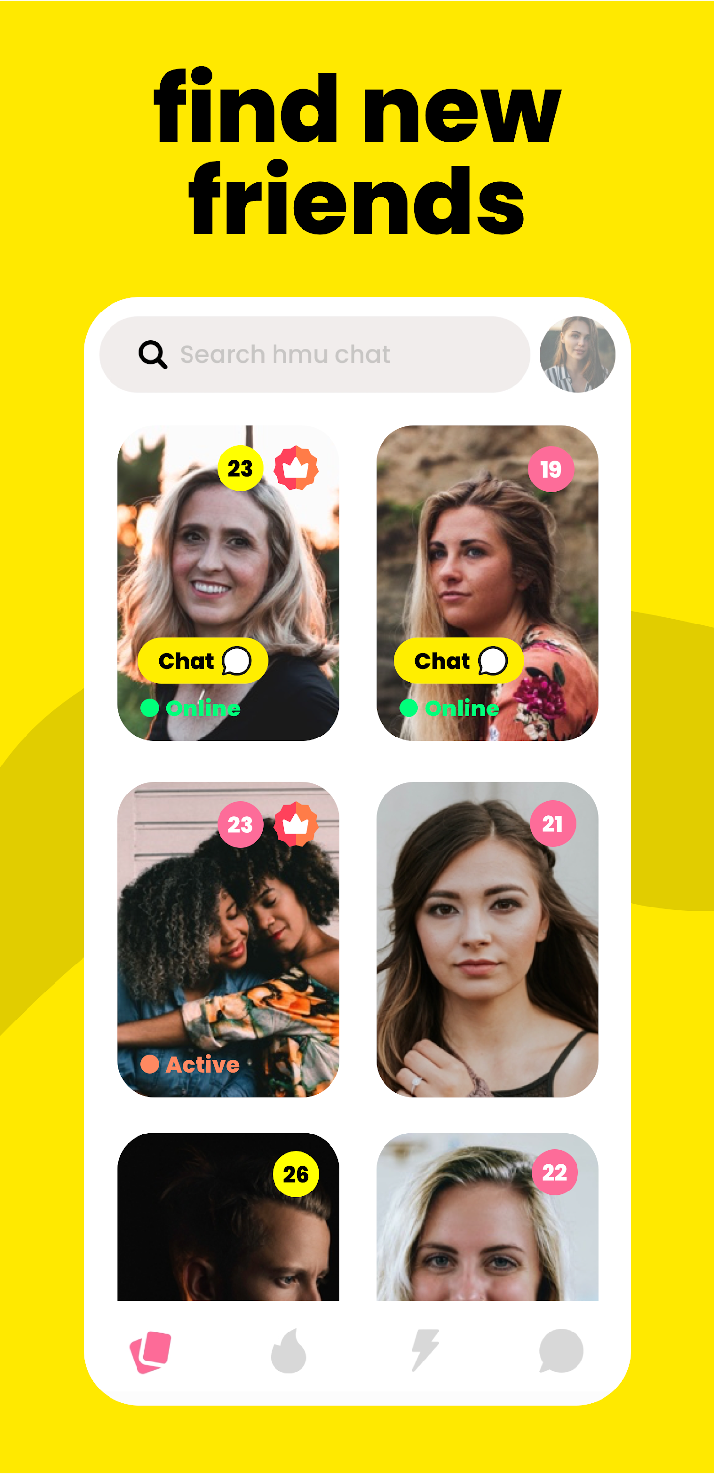 اسکرین شات 3 برنامه hmu chat:make friends and chat