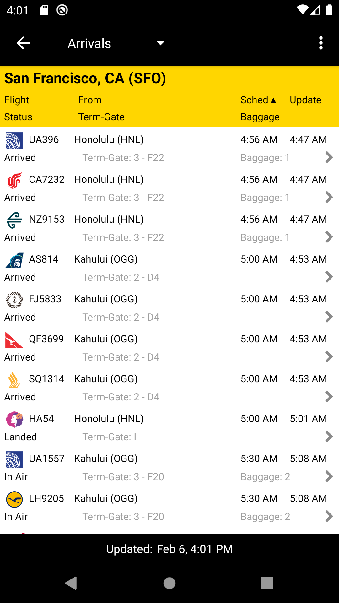 اسکرین شات 4 برنامه FlightView: Flight Tracker