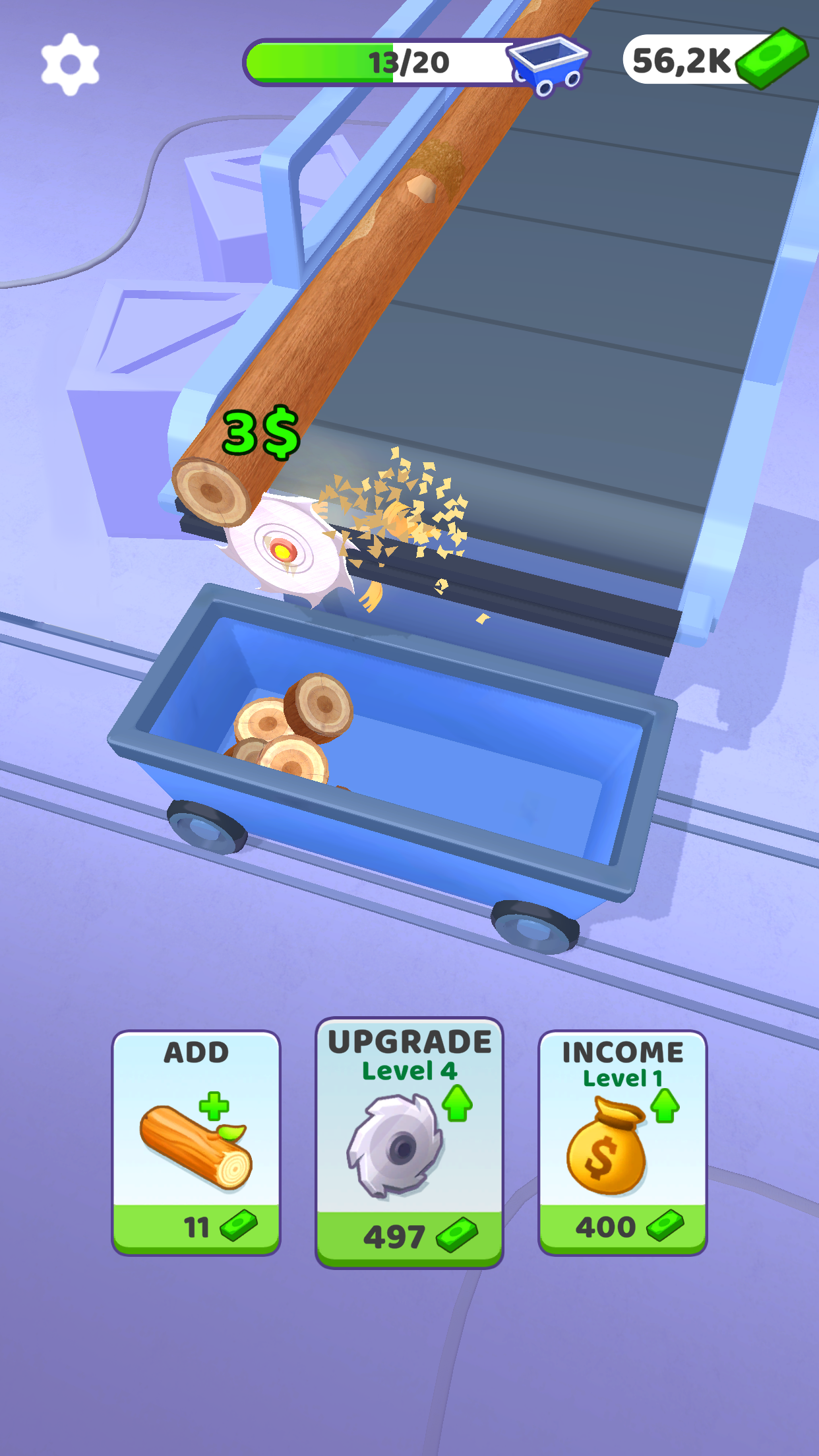 اسکرین شات 3 بازی Idle Cutter: Wood Slice