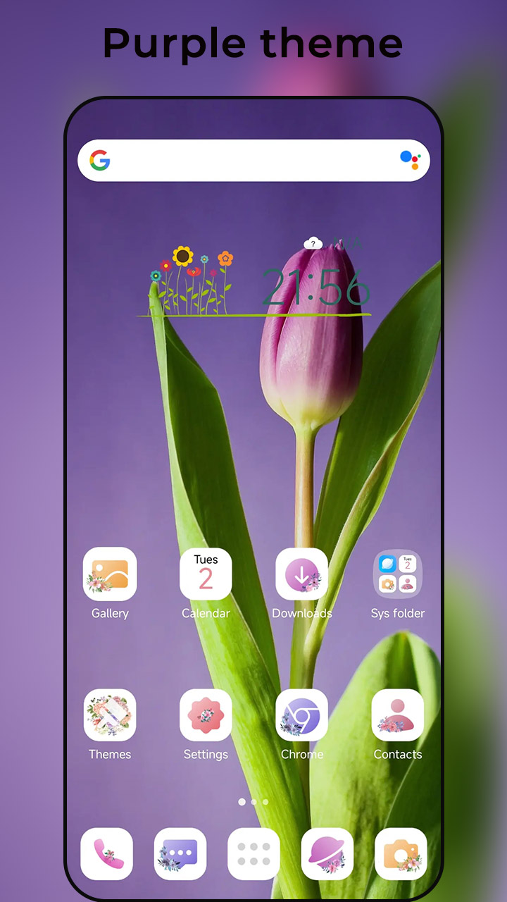 اسکرین شات 4 برنامه Flower Launcher, beauty themes