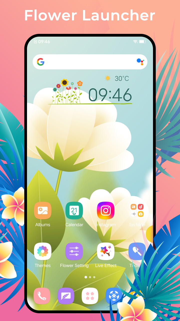 اسکرین شات 1 برنامه Flower Launcher, beauty themes
