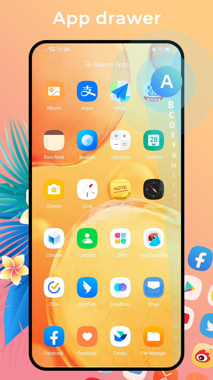 اسکرین شات 2 برنامه Flower Launcher, beauty themes