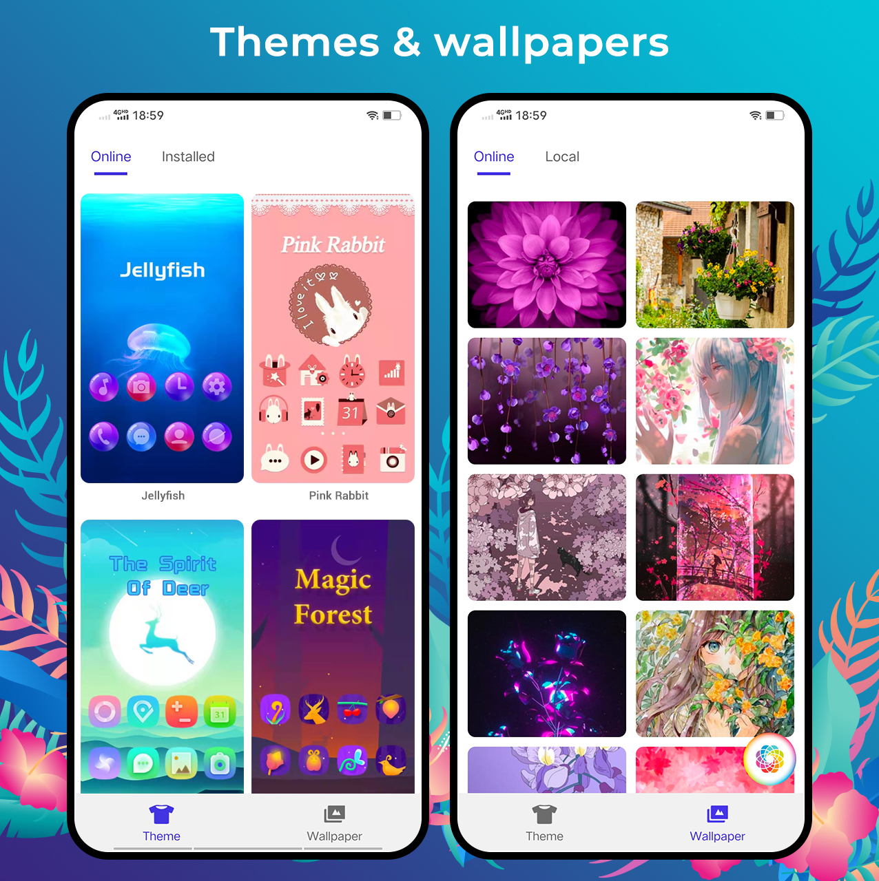 اسکرین شات 7 برنامه Flower Launcher, beauty themes