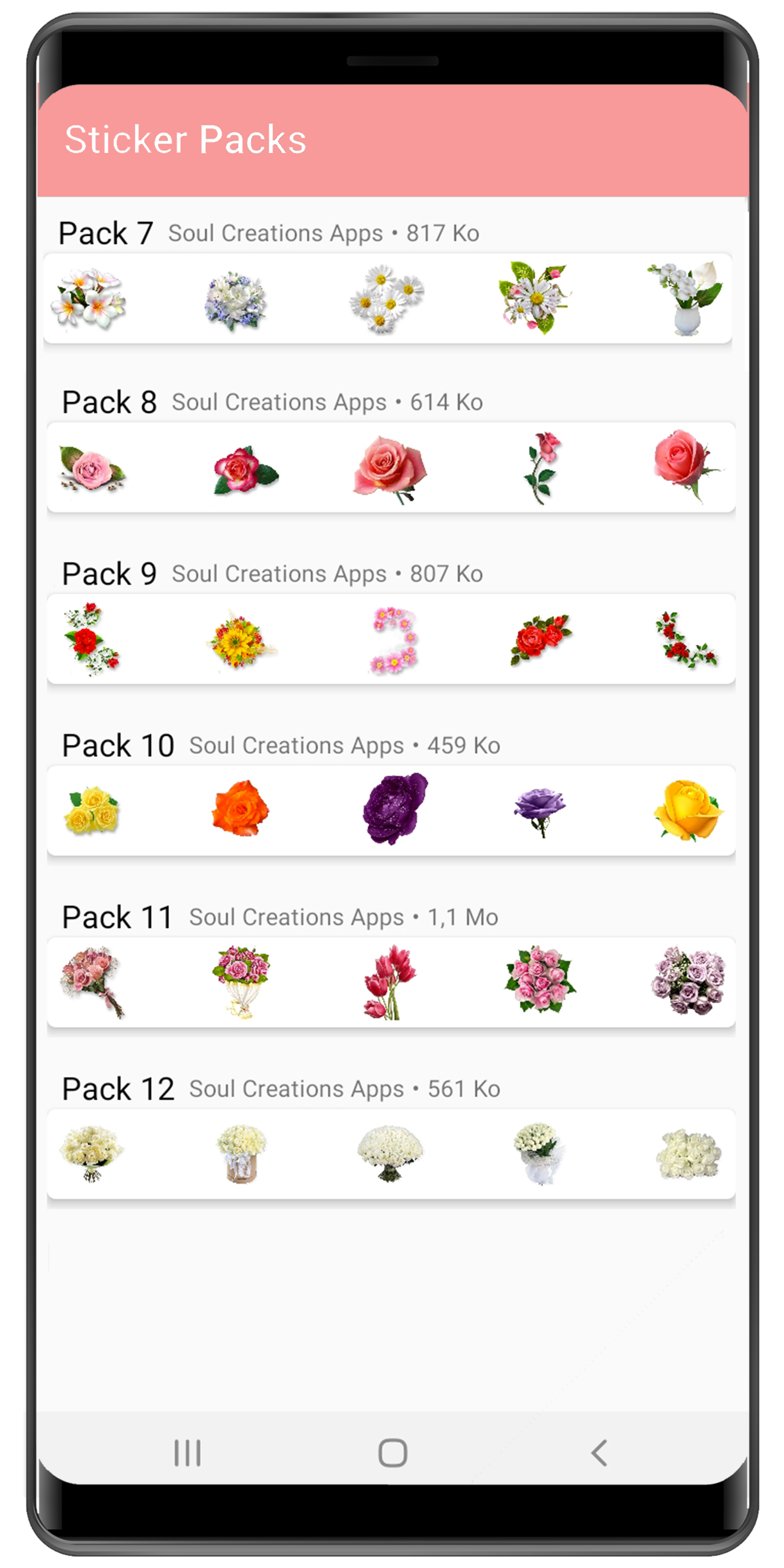اسکرین شات 6 برنامه WASticker - Love flowers