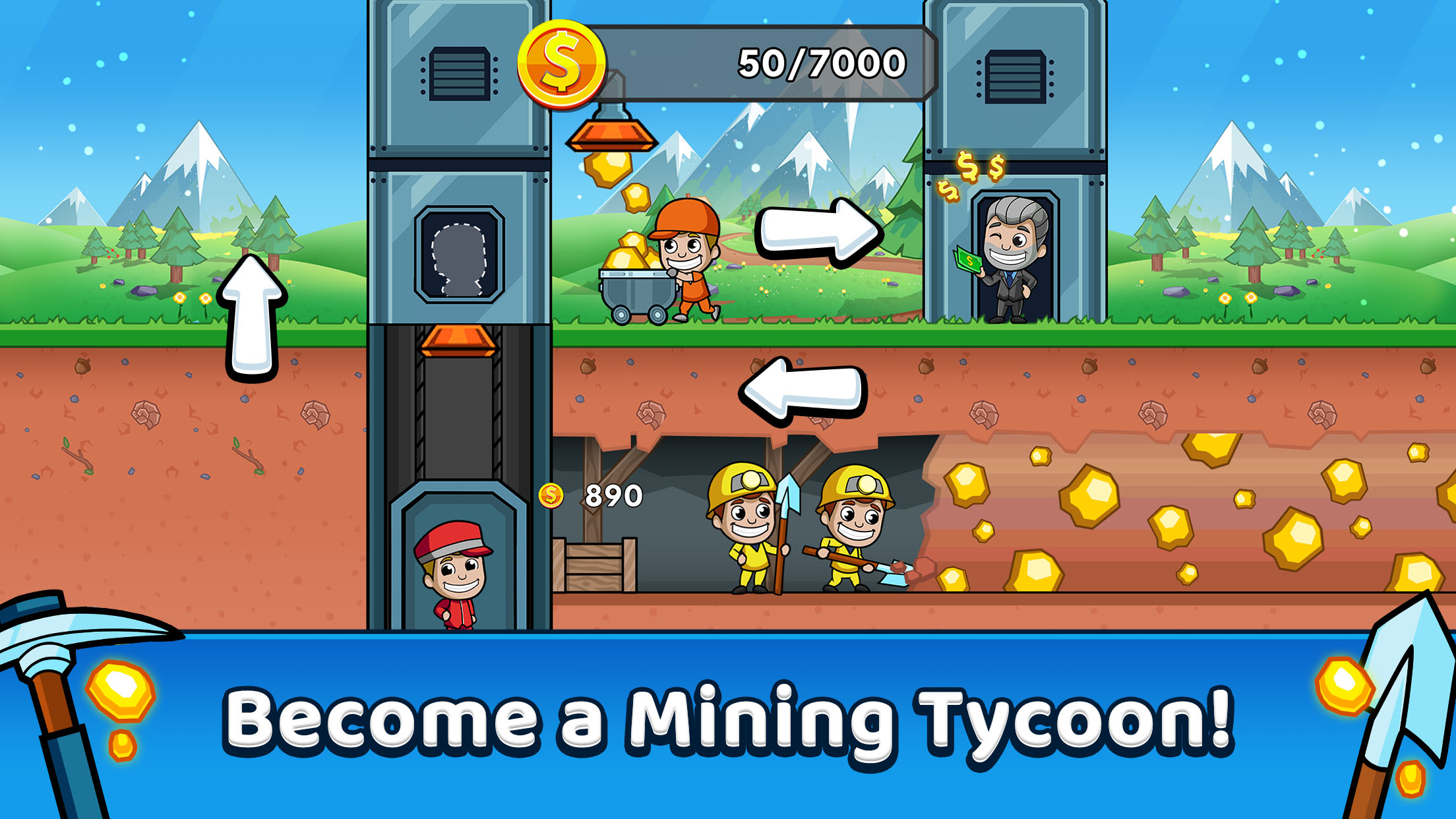 اسکرین شات 1 بازی Idle Miner Tycoon: Gold Games