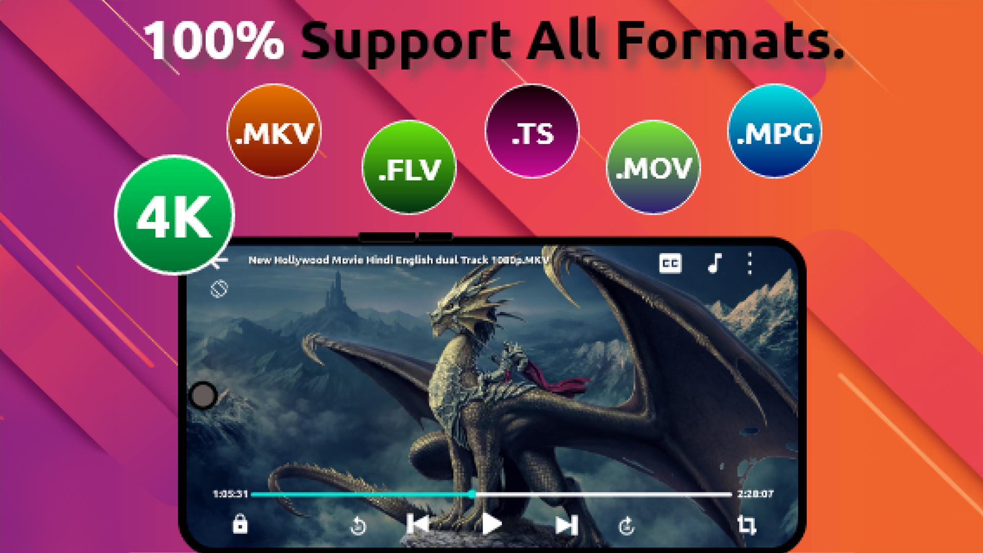 اسکرین شات 1 برنامه FLV Video Player - mVid Player