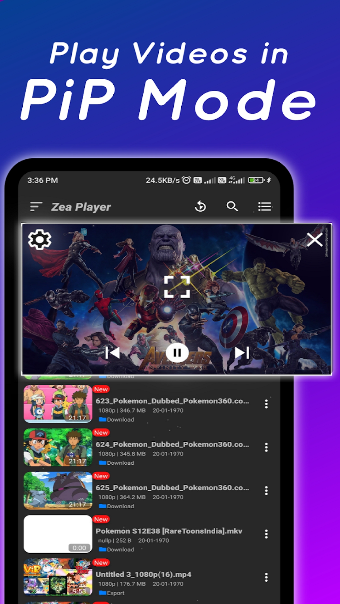 اسکرین شات 2 برنامه FLV Video Player - mVid Player