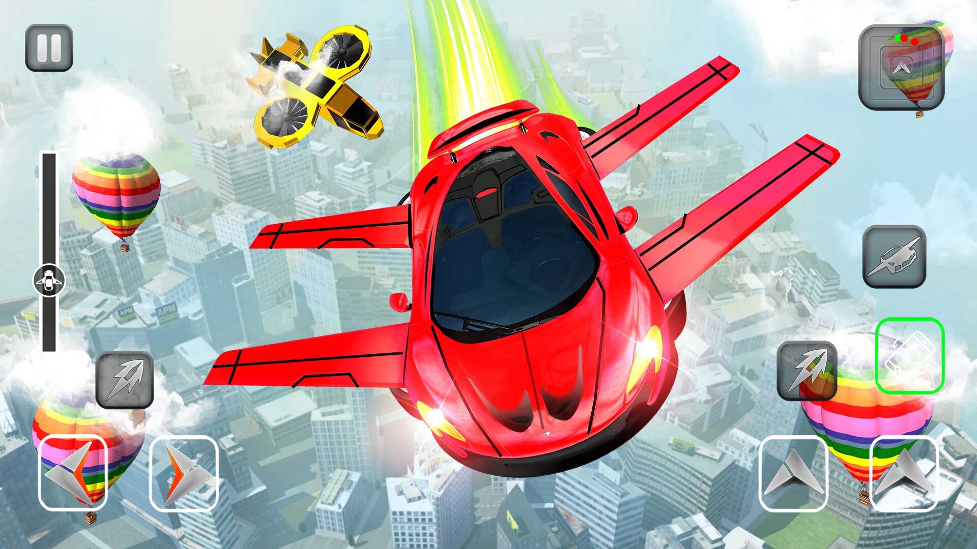 اسکرین شات 8 برنامه Flying Car Shooting - Car Game