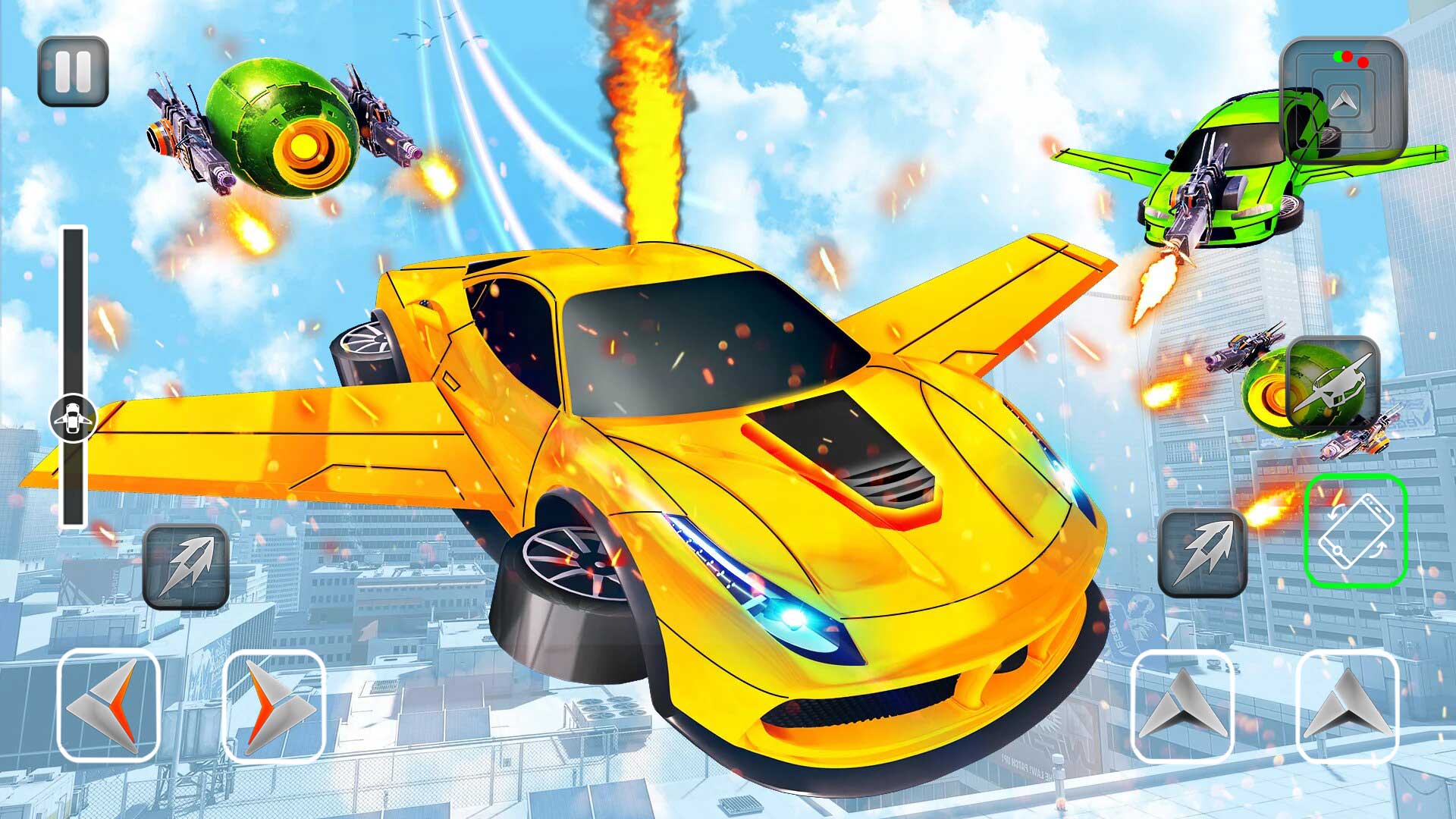 اسکرین شات 4 برنامه Flying Car Shooting - Car Game