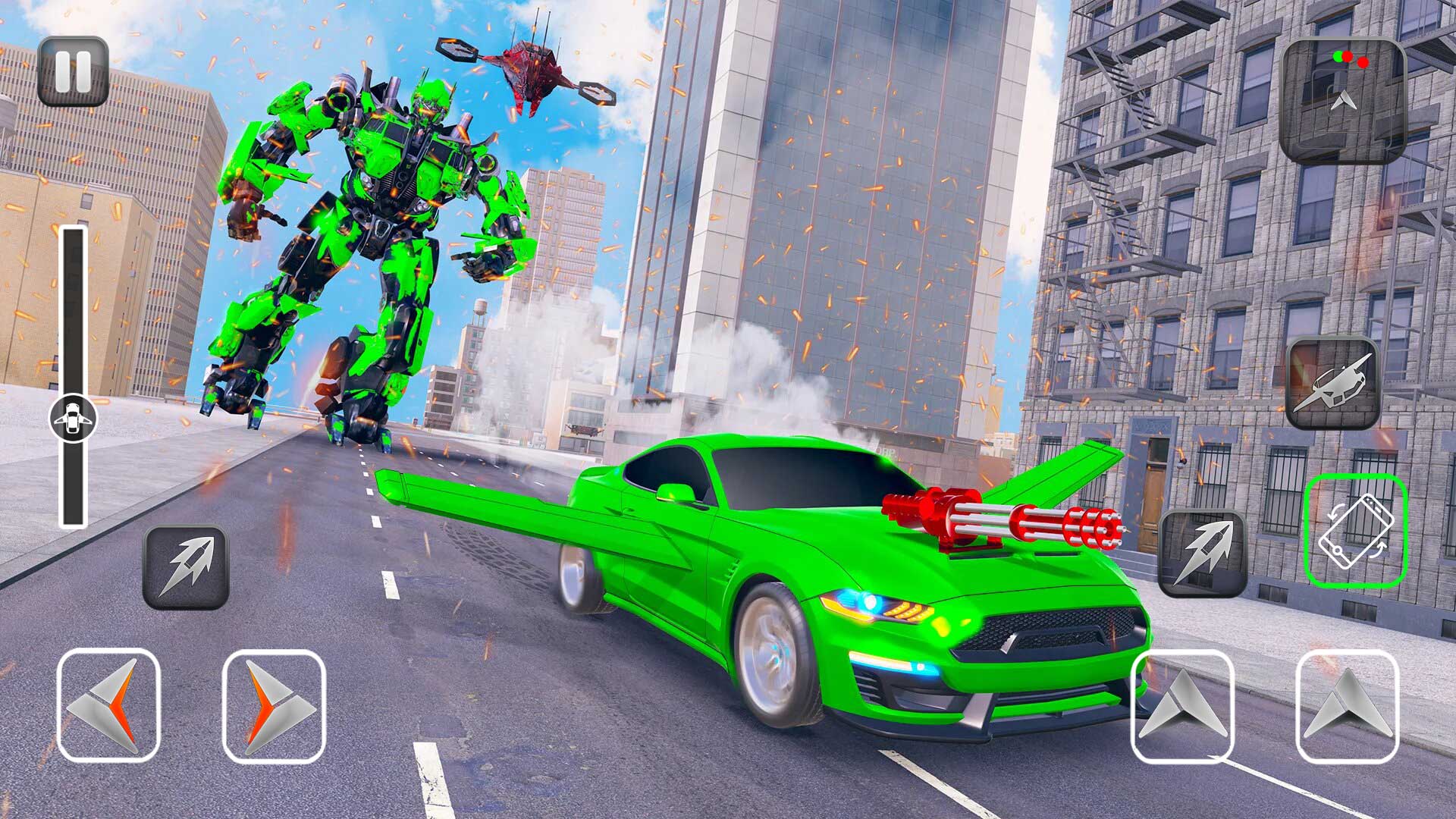 اسکرین شات 5 برنامه Flying Car Shooting - Car Game