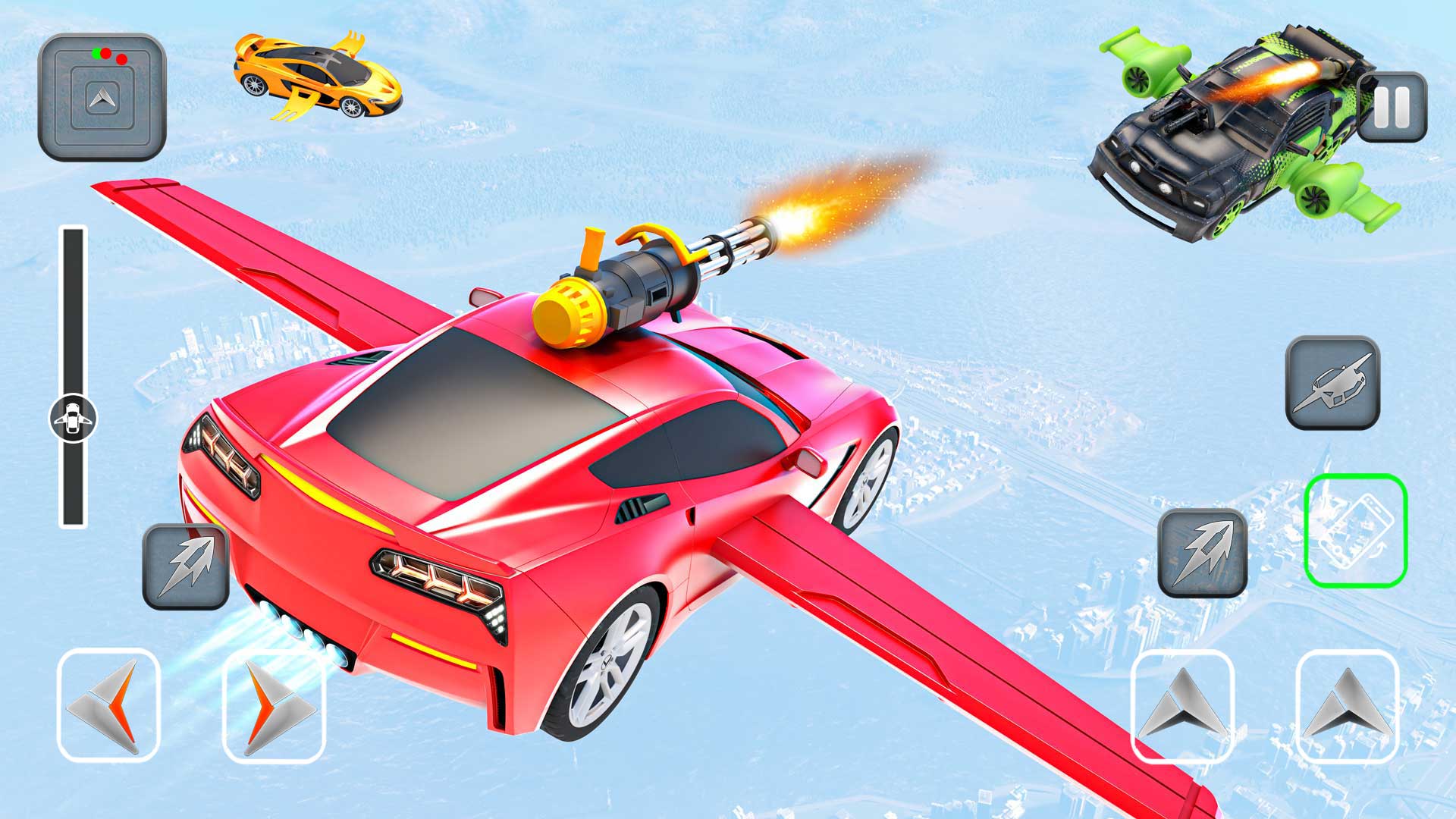 اسکرین شات 3 برنامه Flying Car Shooting - Car Game