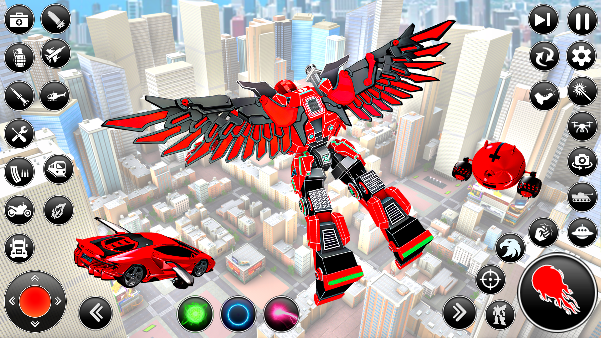 اسکرین شات 1 بازی Flying Hawk Robot Car Games