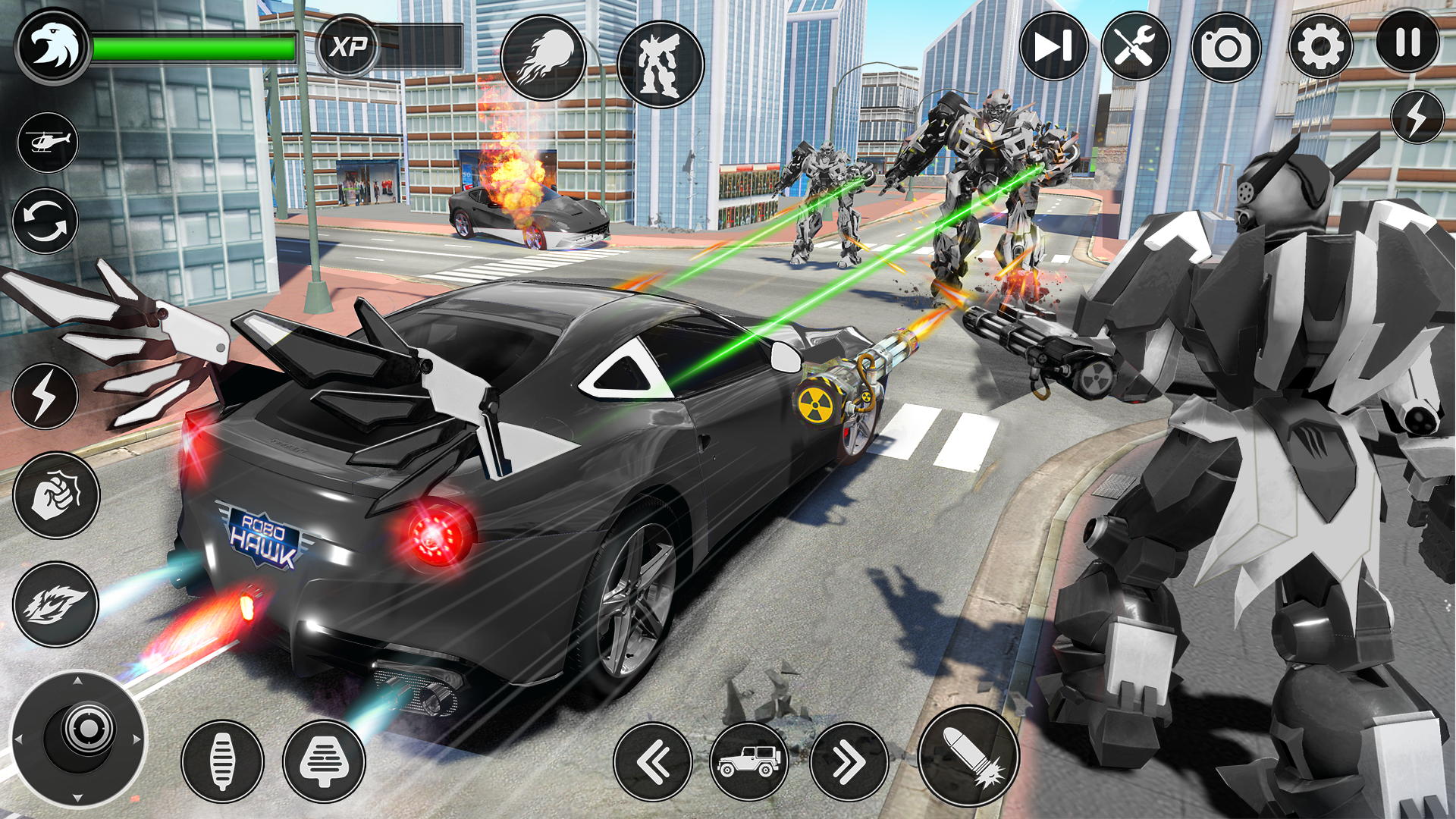 اسکرین شات 6 بازی Flying Hawk Robot Car Games