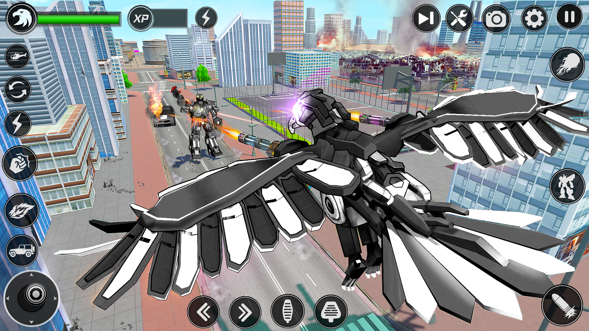 اسکرین شات 4 بازی Flying Hawk Robot Car Games