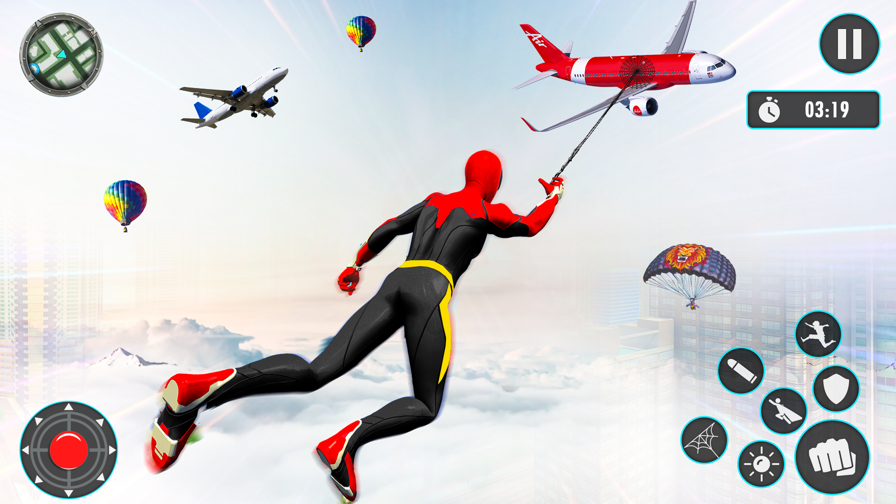 اسکرین شات 4 برنامه Flying Rope Hero: Spider Games