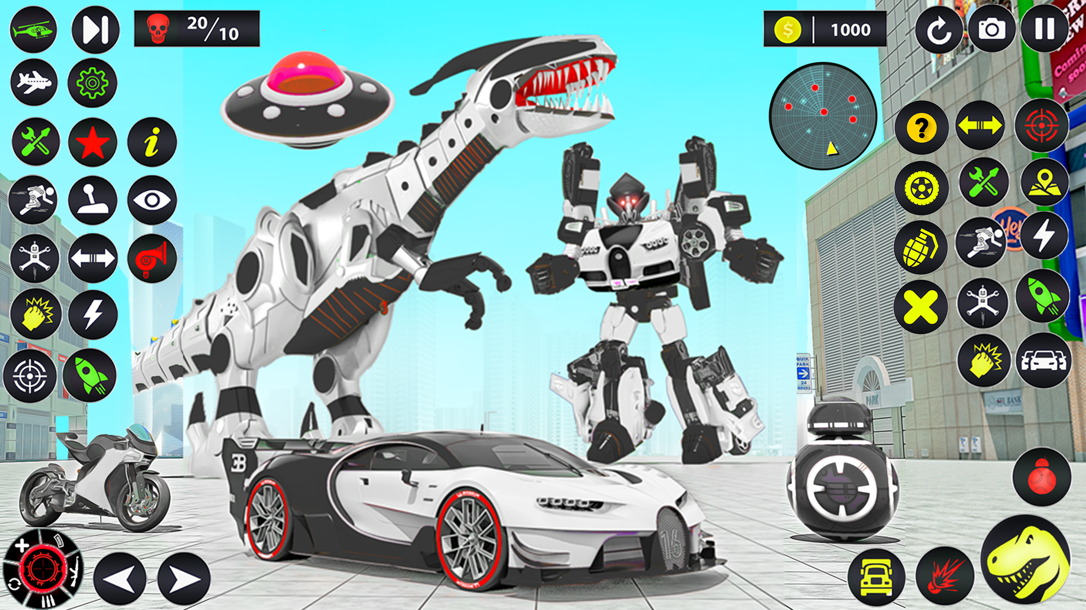 اسکرین شات 1 بازی Dino Robot Car Transform Games