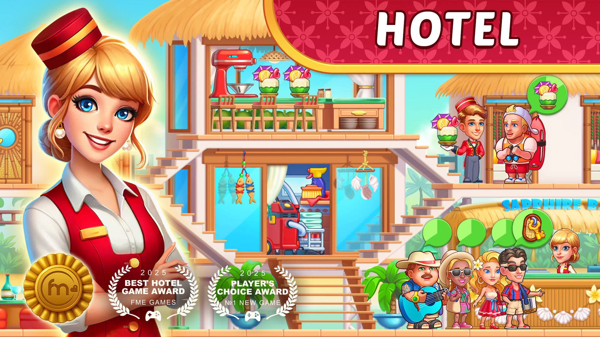 اسکرین شات 1 بازی My Hotel ™ Grand Fun Mania!