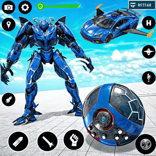 اسکرین شات 1 برنامه Mega Robot Car Transform Game