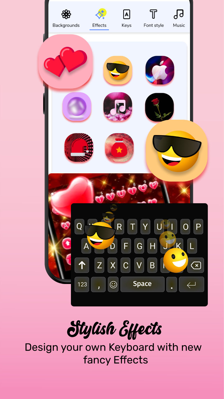 اسکرین شات 1 برنامه GIF Keyboard Theme-Cool Font